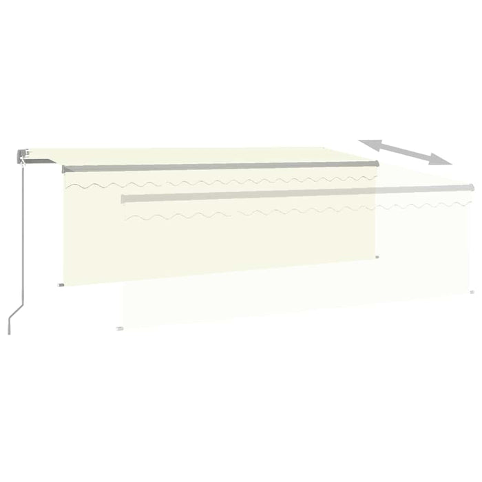 Copertină retractabilă manual cu stor, crem, 4x3 m - WALTI WALTI