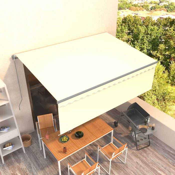 Copertină retractabilă manual cu stor, crem, 4x3 m - WALTI WALTI