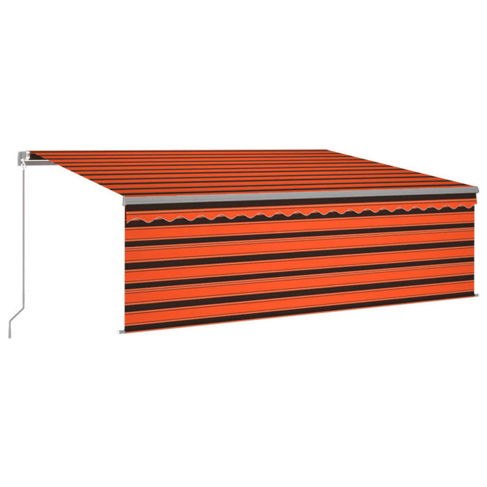 Copertină retractabilă manual cu stor, portocaliu&maro, 4x3 m - WALTI WALTI