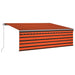 Copertină retractabilă manual cu stor, portocaliu&maro, 4x3 m - WALTI WALTI