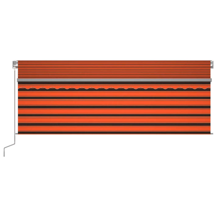 Copertină retractabilă manual cu stor, portocaliu&maro, 4x3 m - WALTI WALTI