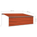 Copertină retractabilă manual cu stor, portocaliu&maro, 4x3 m - WALTI WALTI