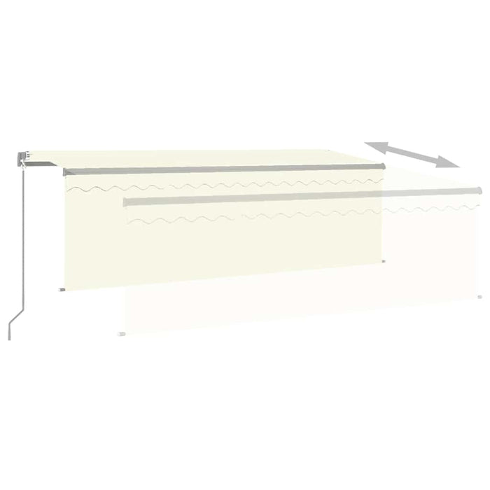 Copertină retractabilă manual cu stor & LED, crem, 4x3 m - WALTI WALTI