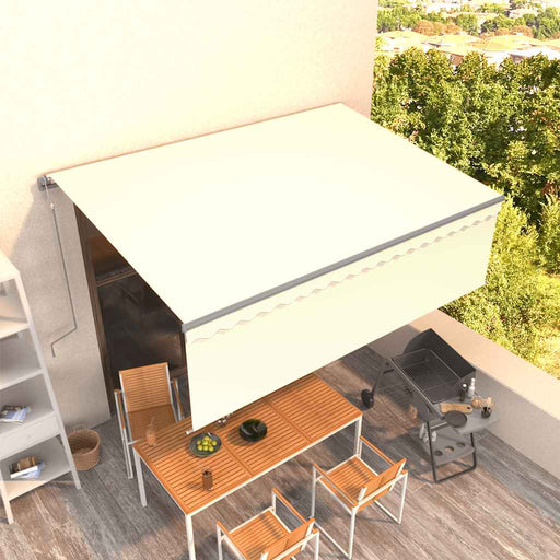 Copertină retractabilă automat, cu stor, crem, 4x3 m - WALTI WALTI