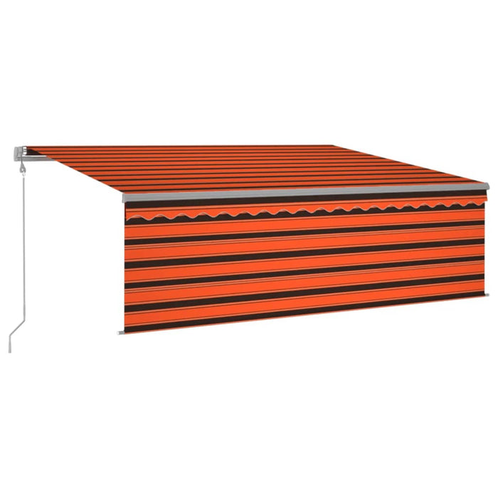 Copertină retractabilă automat cu stor, portocaliu&maro, 4x3 m - WALTI WALTI