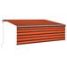 Copertină retractabilă automat cu stor, portocaliu&maro, 4x3 m - WALTI WALTI