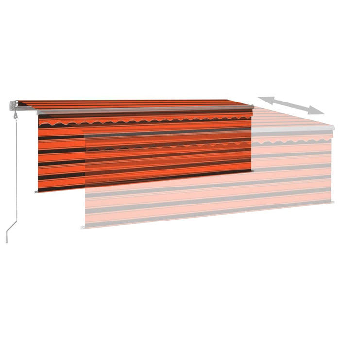 Copertină retractabilă automat cu stor, portocaliu&maro, 4x3 m - WALTI WALTI