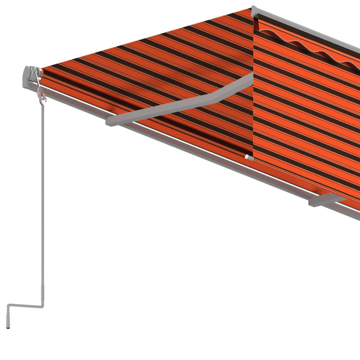 Copertină retractabilă automat cu stor, portocaliu&maro, 4x3 m - WALTI WALTI