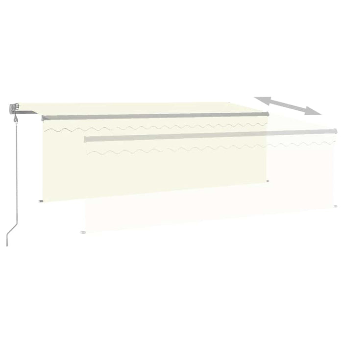 Copertină automată cu stor&senzor vânt&LED, crem, 4x3 m - WALTI WALTI