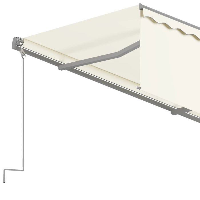 Copertină retractabilă manual cu stor, crem, 4,5x3 m WALTI