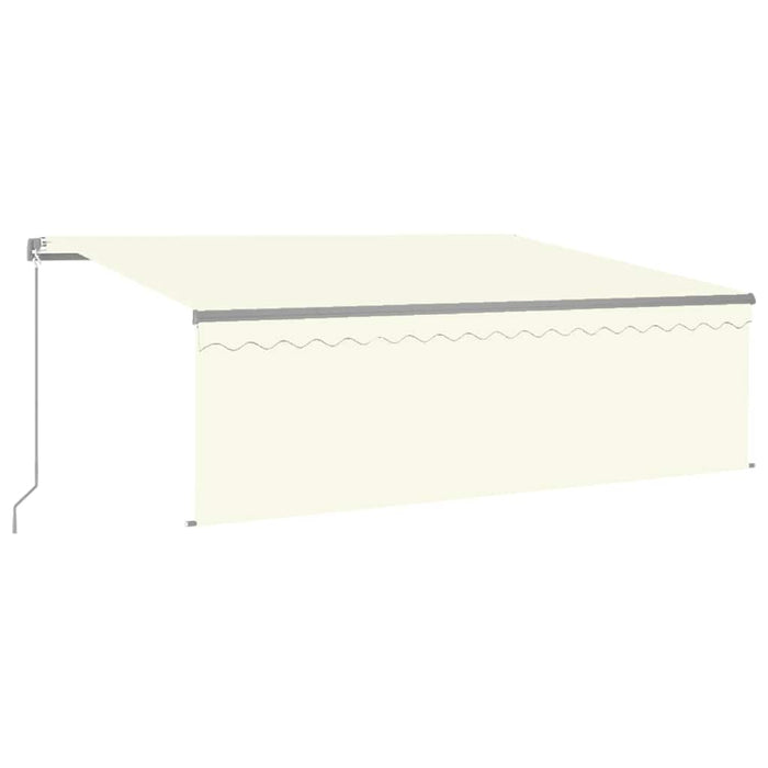 Copertină retractabilă manual cu stor&LED, crem, 4,5x3 m WALTI