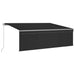 Copertină retractabilă manual cu stor&LED, antracit, 4,5x3 m - WALTI WALTI