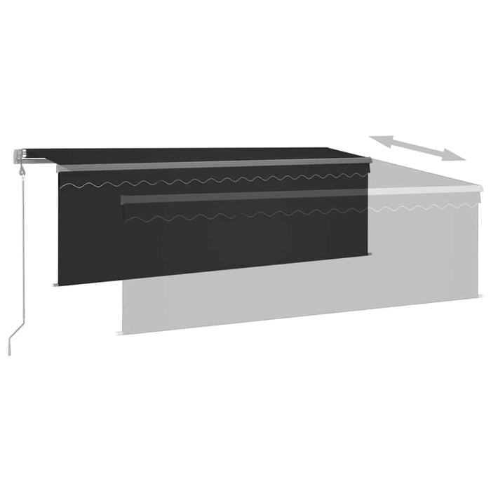 Copertină retractabilă automat cu stor, antracit, 4,5x3 m - WALTI WALTI