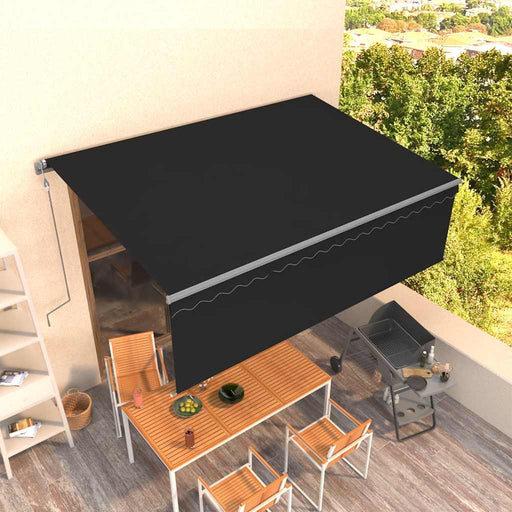 Copertină retractabilă automat cu stor, antracit, 4,5x3 m - WALTI WALTI