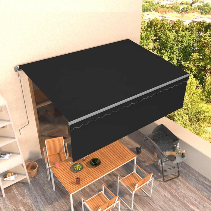 Copertină retractabilă automat cu stor, antracit, 4,5x3 m - WALTI WALTI