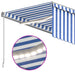 Copertină automată stor&LED&senzor vânt, albastru&alb 4,5x3 cm - WALTI WALTI