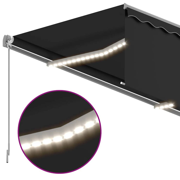 Copertină automată cu stor senzor vânt LED, antracit, 4,5x3 m - WALTI WALTI