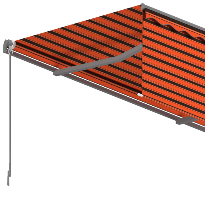 Copertină retractabilă manual, cu stor, portocaliu&maro, 5x3 m - WALTI WALTI