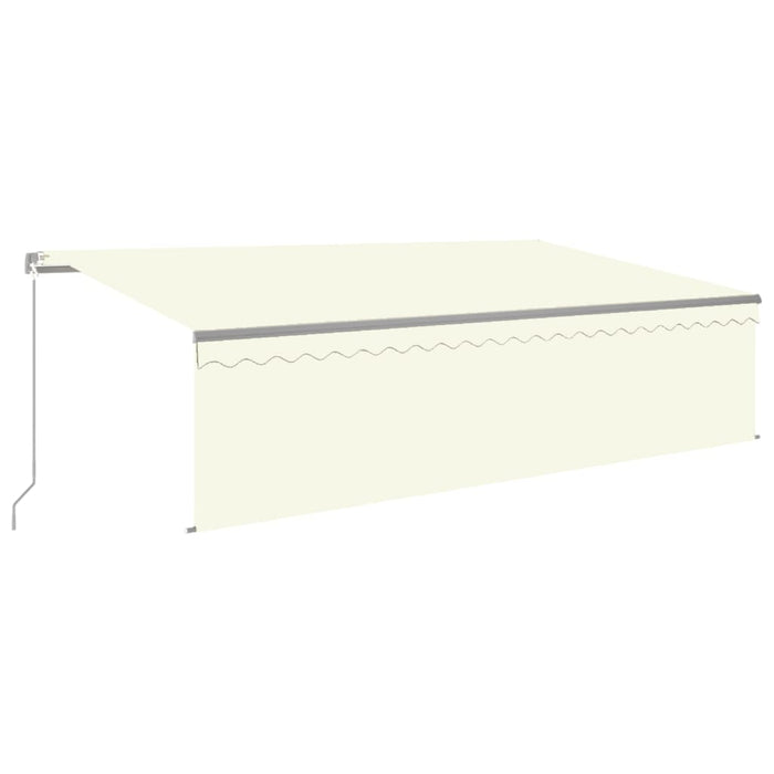 Copertină retractabilă manual cu stor&LED, crem, 5x3 m WALTI