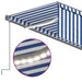Copertină automată cu stor&LED&senzor de vânt albastru/alb 5x3m - WALTI WALTI