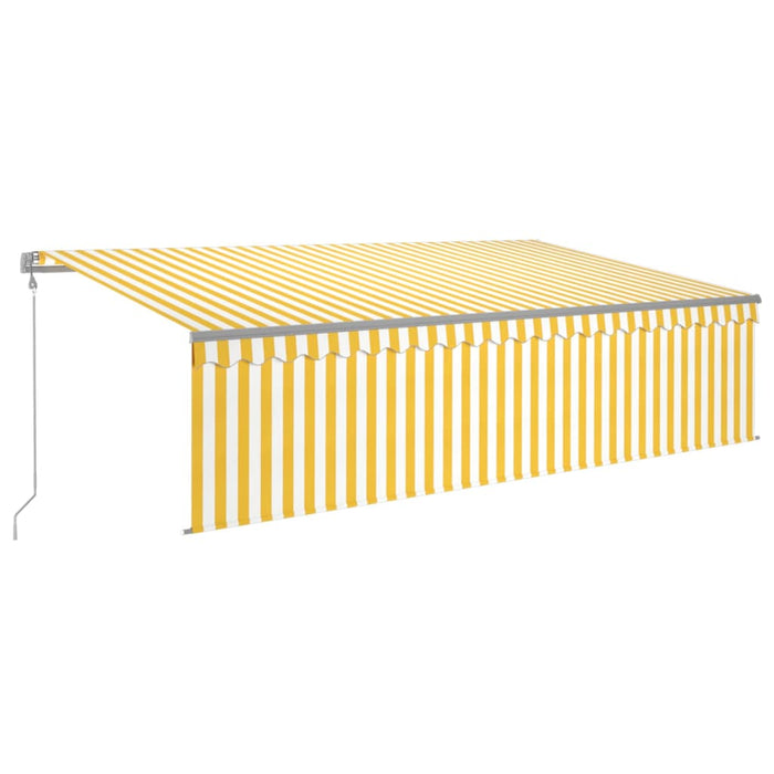 Copertină retractabilă automat stor&LED&senzor galben&alb 5x3m WALTI