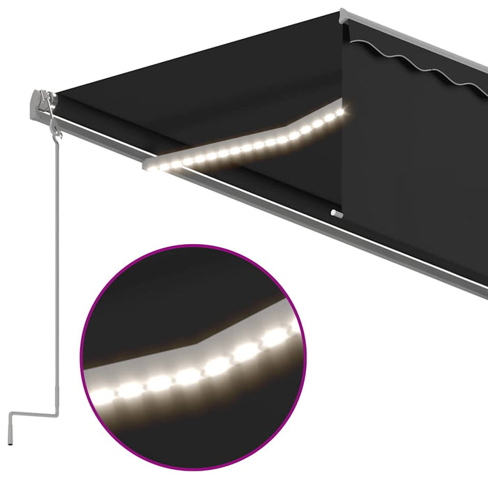 Copertină automată cu stor&LED&senzor de vânt antracit 5x3 m - WALTI WALTI