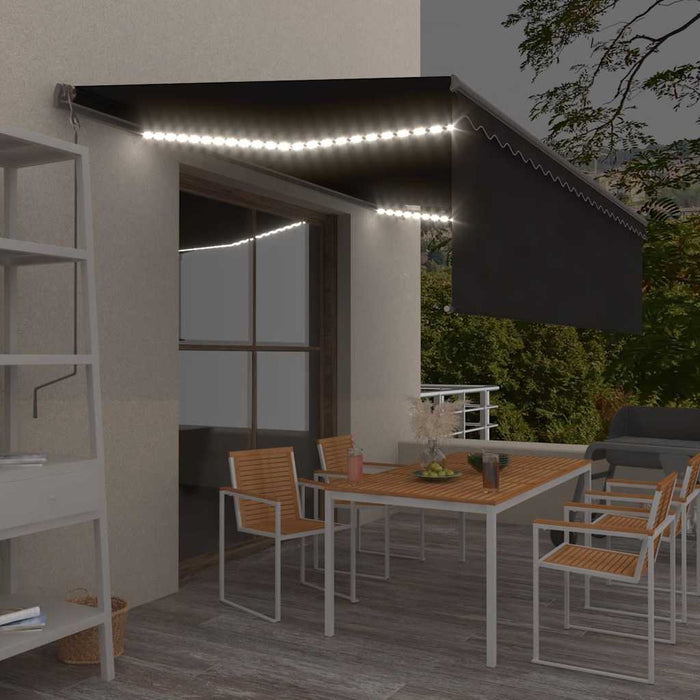 Copertină automată cu stor&LED&senzor de vânt antracit 5x3 m - WALTI WALTI
