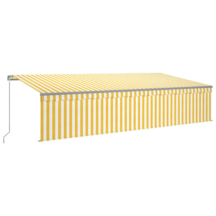 Copertină retractabilă manual cu stor&LED, galben&alb, 6x3 m - WALTI WALTI