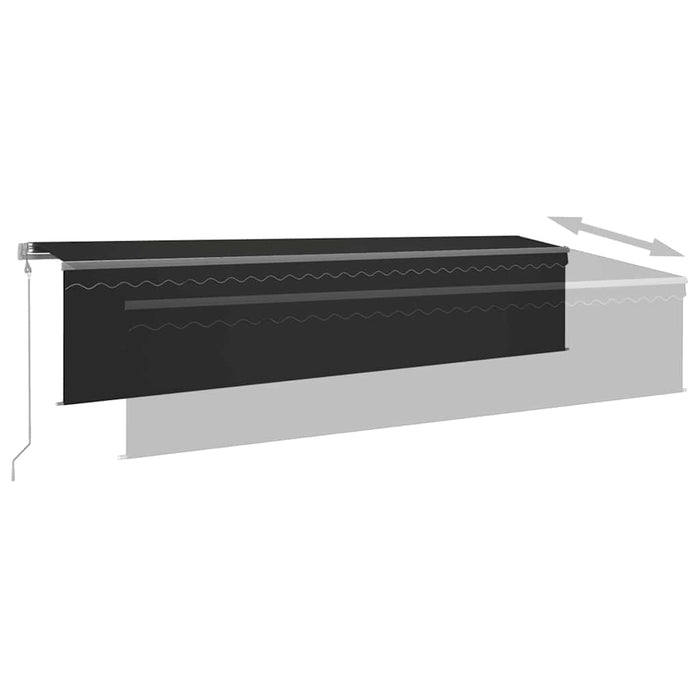 Copertină retractabilă automat cu stor, antracit, 6x3 m - WALTI WALTI