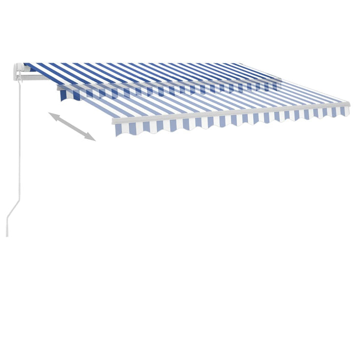 Copertină retractabilă manual, albastru/alb, 300x250 cm WALTI