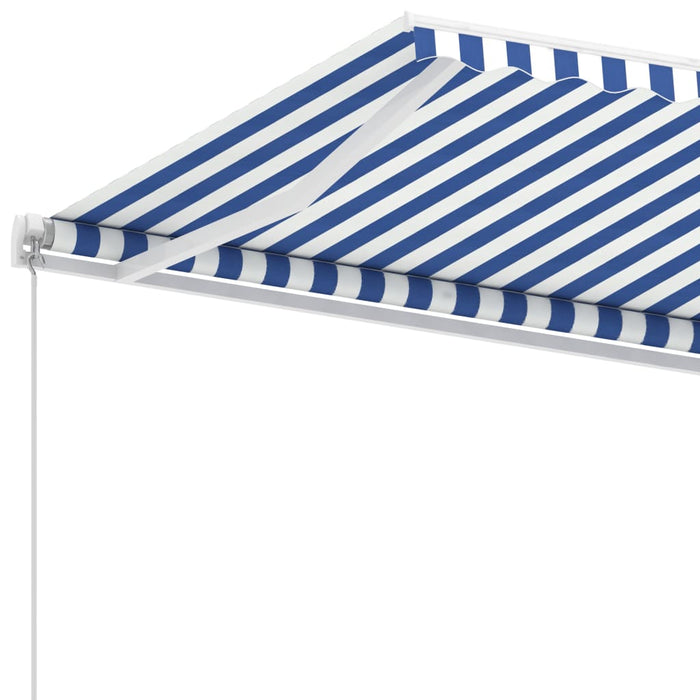 Copertină retractabilă manual, albastru/alb, 300x250 cm WALTI