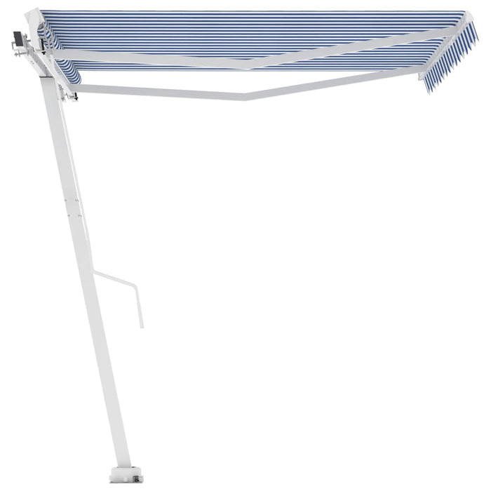 Copertină retractabilă manual, albastru/alb, 300x250 cm WALTI