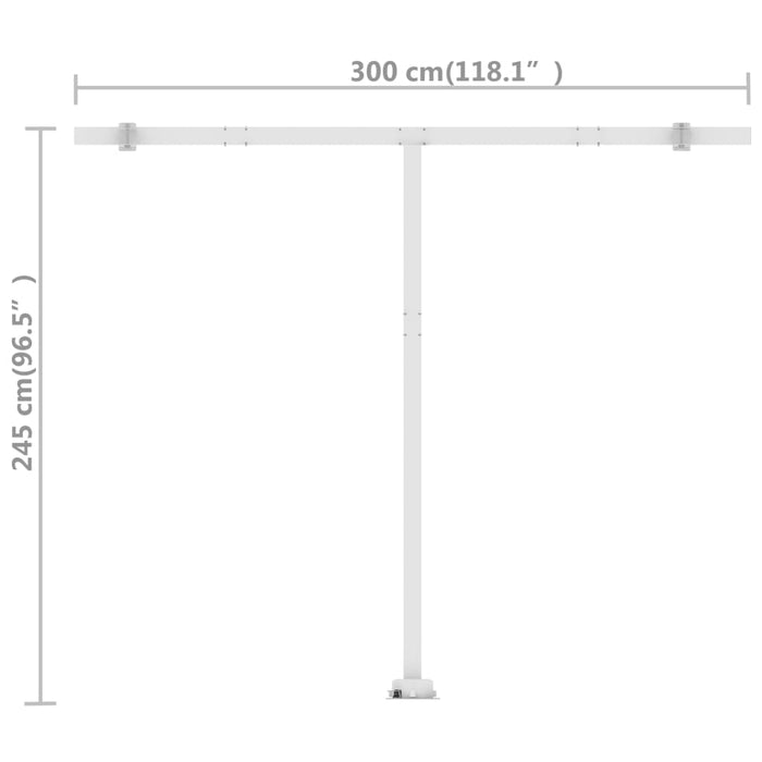 Copertină retractabilă manual, albastru/alb, 300x250 cm WALTI