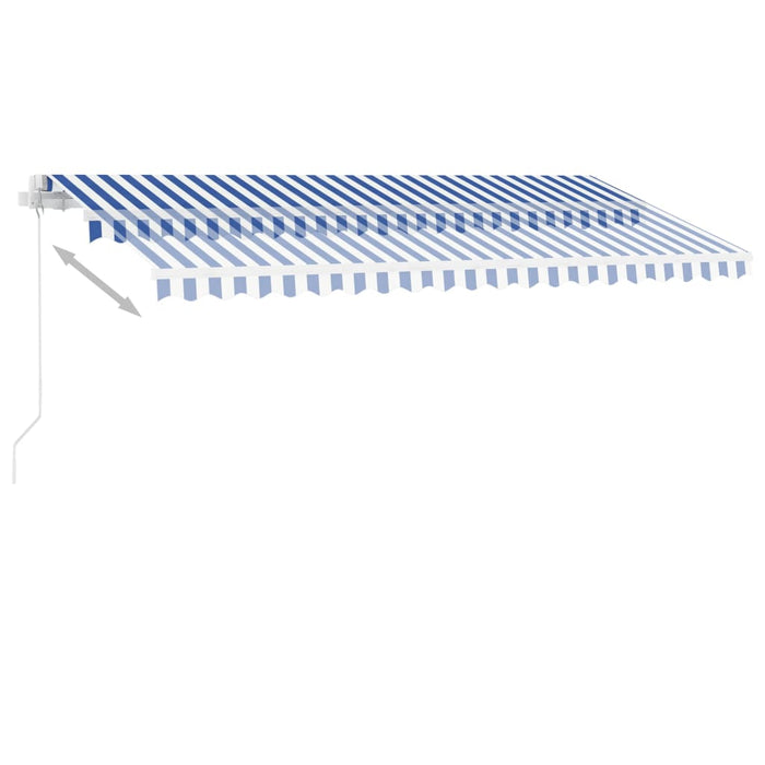 Copertină retractabilă manual cu LED, albastru & alb 400x300 cm WALTI