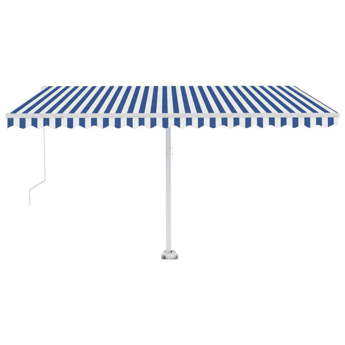 Copertină retractabilă manual cu LED, albastru & alb 400x300 cm WALTI