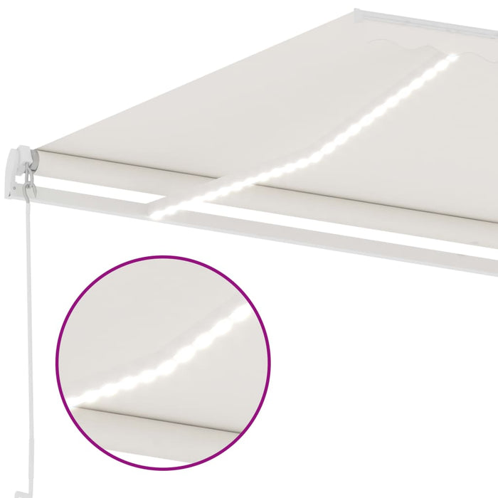 Copertină retractabilă manual cu LED, crem, 400x300 cm WALTI