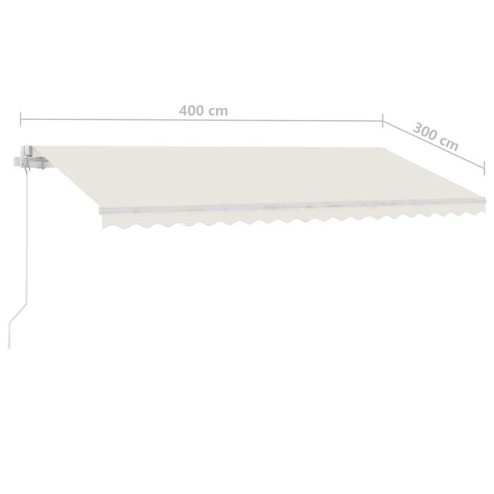 Copertină retractabilă manual cu LED, crem, 400x300 cm WALTI