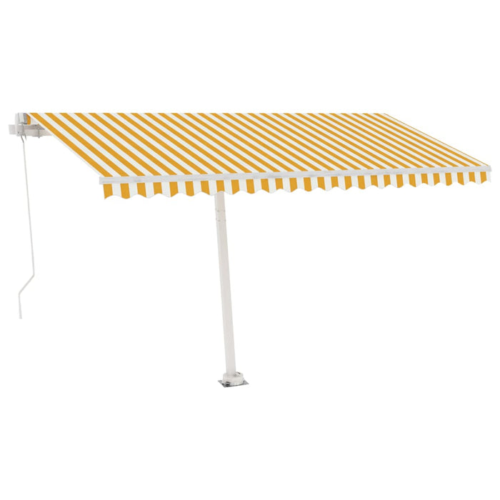 Copertină retractabilă manual cu LED, galben & alb, 400x300 cm WALTI