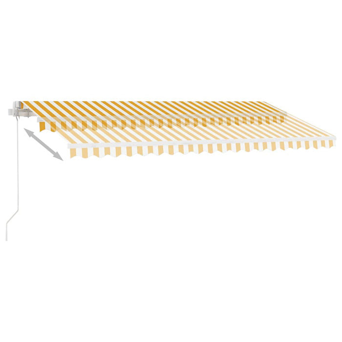 Copertină retractabilă manual cu LED, galben & alb, 400x300 cm WALTI