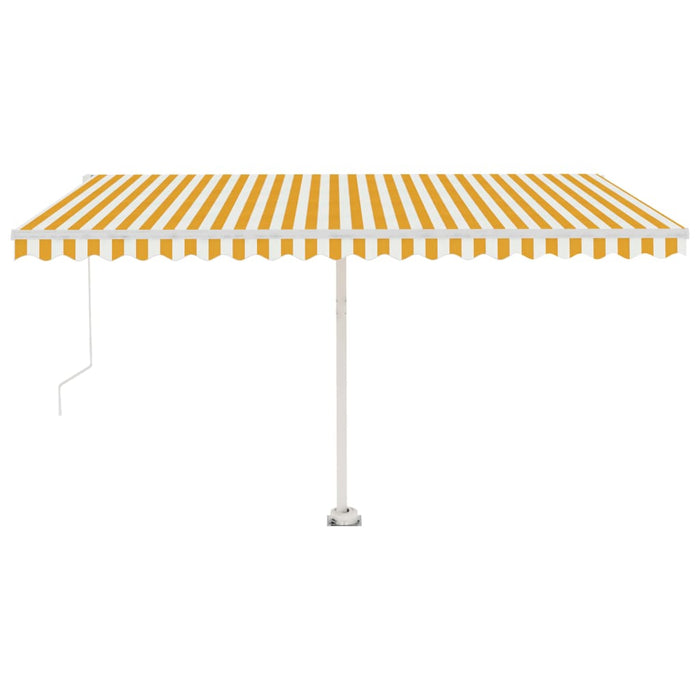 Copertină retractabilă manual cu LED, galben & alb, 400x300 cm WALTI