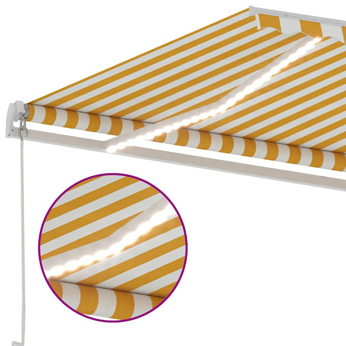 Copertină retractabilă manual cu LED, galben & alb, 400x300 cm WALTI