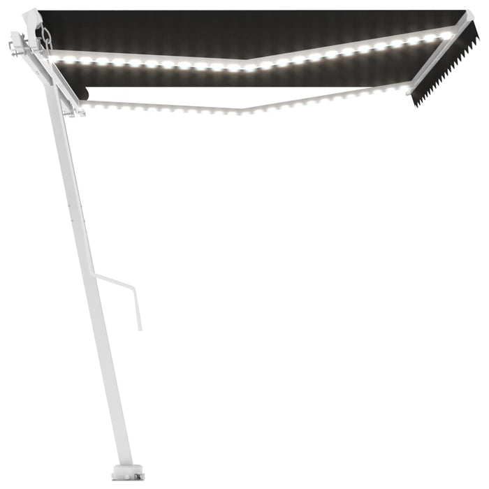 Copertină retractabilă manual cu LED, antracit, 400x300 cm WALTI