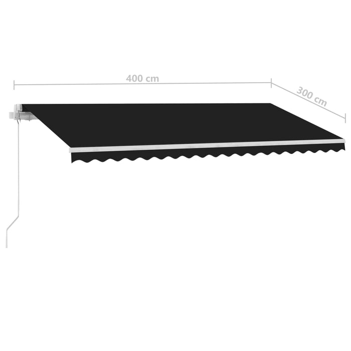 Copertină retractabilă manual cu LED, antracit, 400x300 cm WALTI