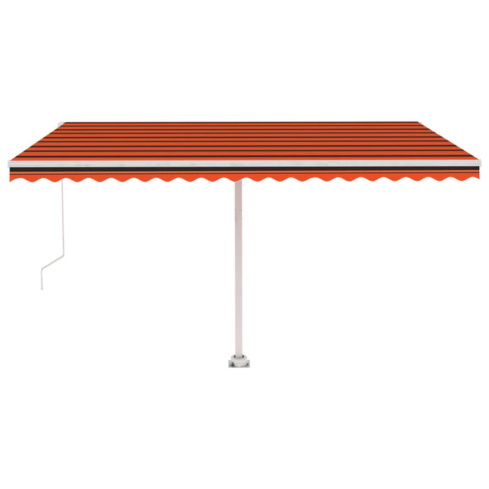 Copertină retractabilă manual cu LED portocaliu&maro 400x300 cm WALTI