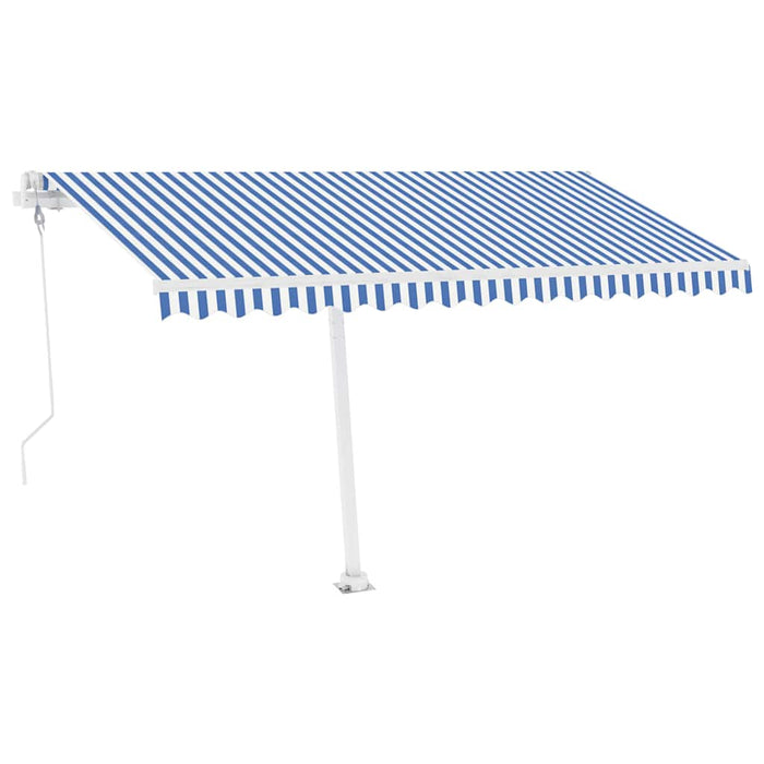 Copertină autonomă retractabilă automat albastru&alb 400x300 cm WALTI