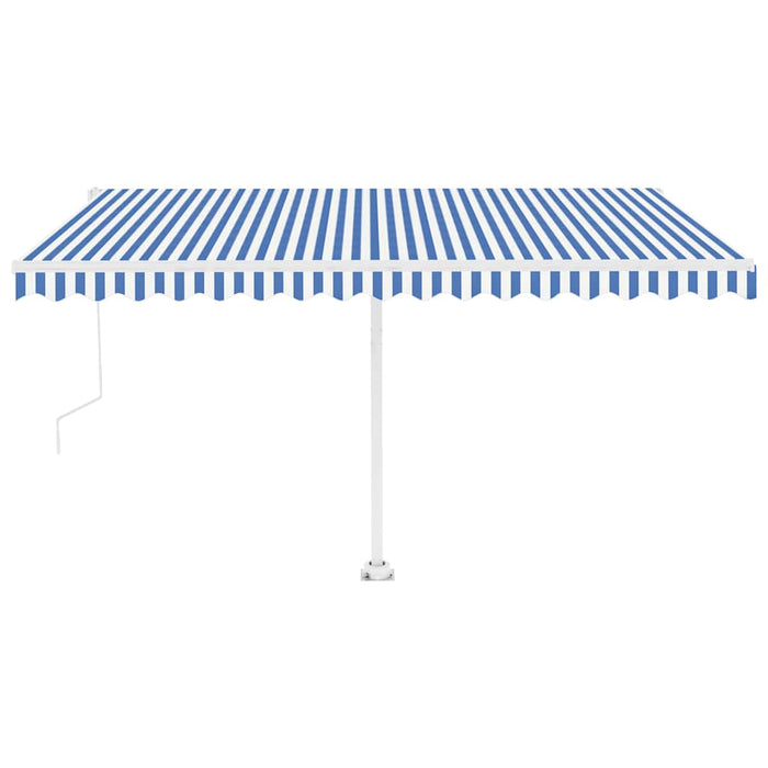 Copertină autonomă retractabilă automat albastru&alb 400x300 cm WALTI