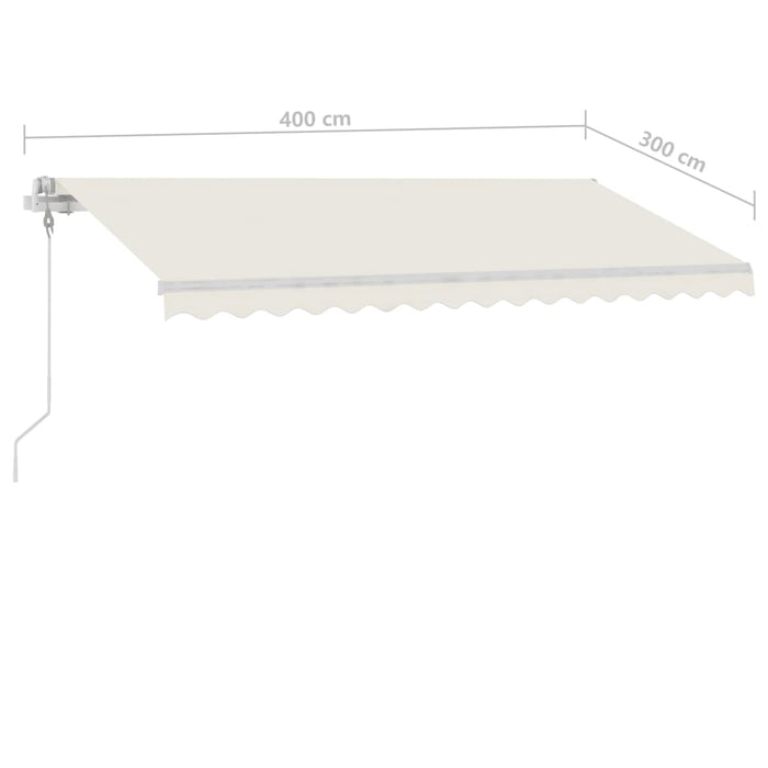 Copertină autonomă retractabilă automat, crem, 400x300 cm WALTI