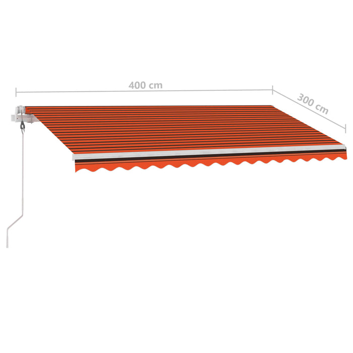 Copertină autonomă retractabilă automat oranj&maro, 400x300 cm WALTI