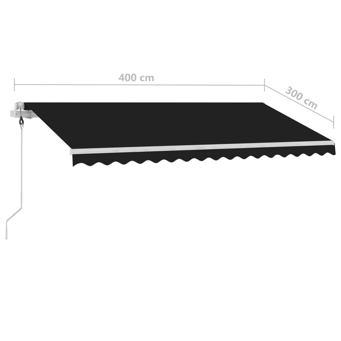 Copertină automată cu senzor vânt & LED, antracit, 400x300 cm WALTI