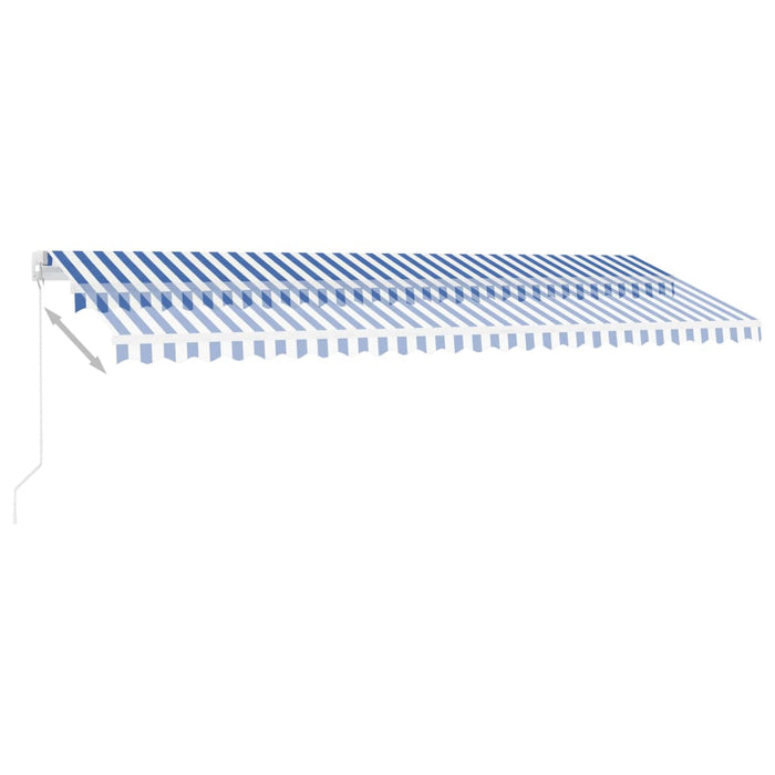 Copertină retractabilă manual cu LED, albastru & alb 500x300 cm WALTI